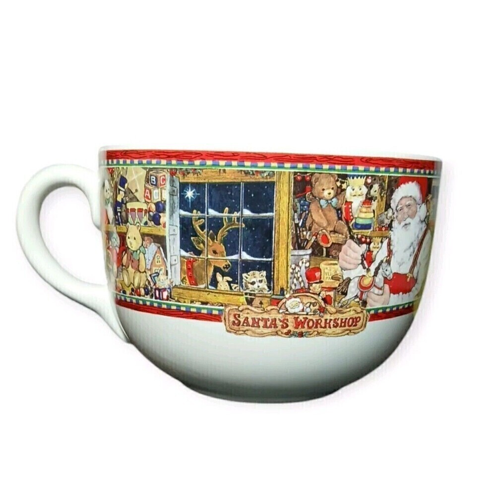 CIC Betty Whiteaker Santa Claus Merry Christmas Jumbo Mug Holiday Ceramic Cup